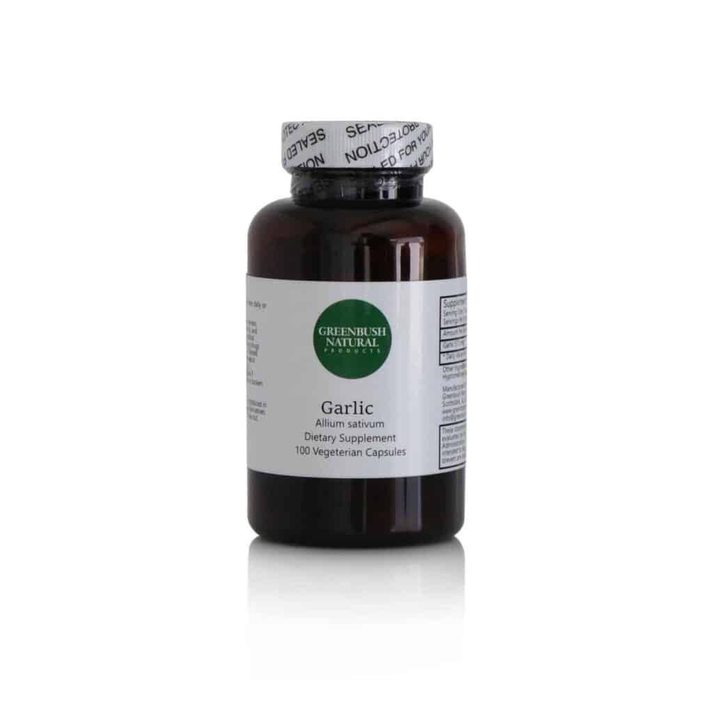 Garlic Vegetarian Capsules - 575mg per dose - 100 Count - Greenbush Natural Products